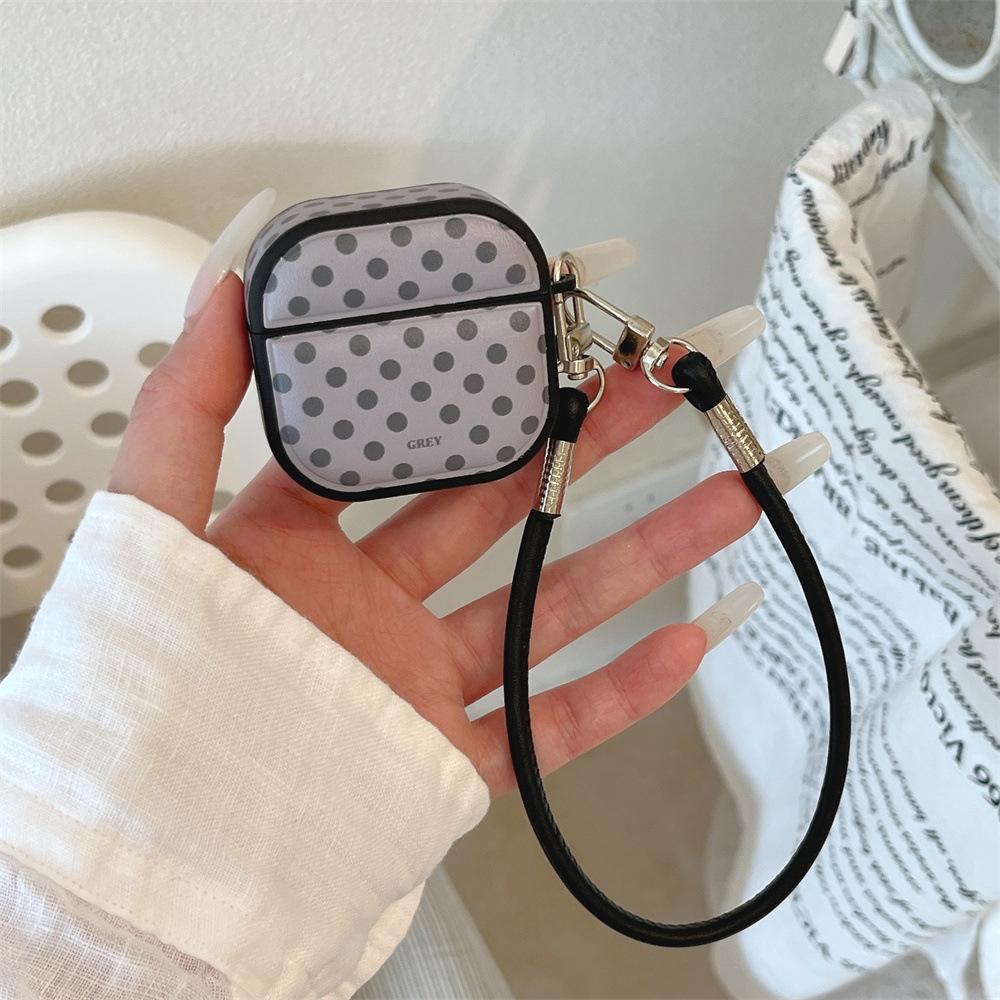 Simple Dopamine Polka Dot Earphone Cover for Apple AirPods 1 /1 Generation Niche Lanyard Case PRO1/PRO1