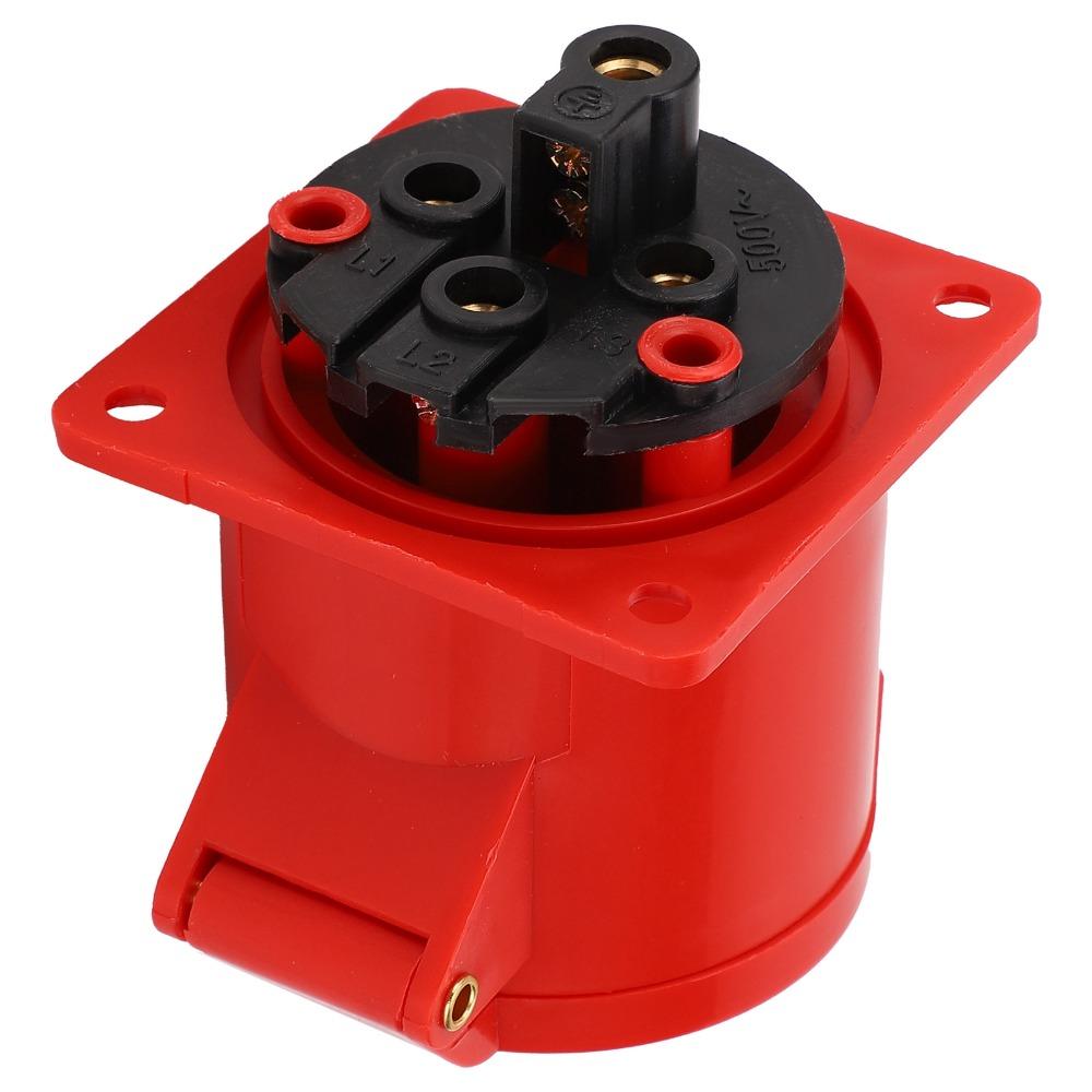 4 Pin 32A Industrial Power Connector 380‑415V 3Phase Industrial Plug IP44 Waterproof 3P+E Plug Coupler Power Distribution