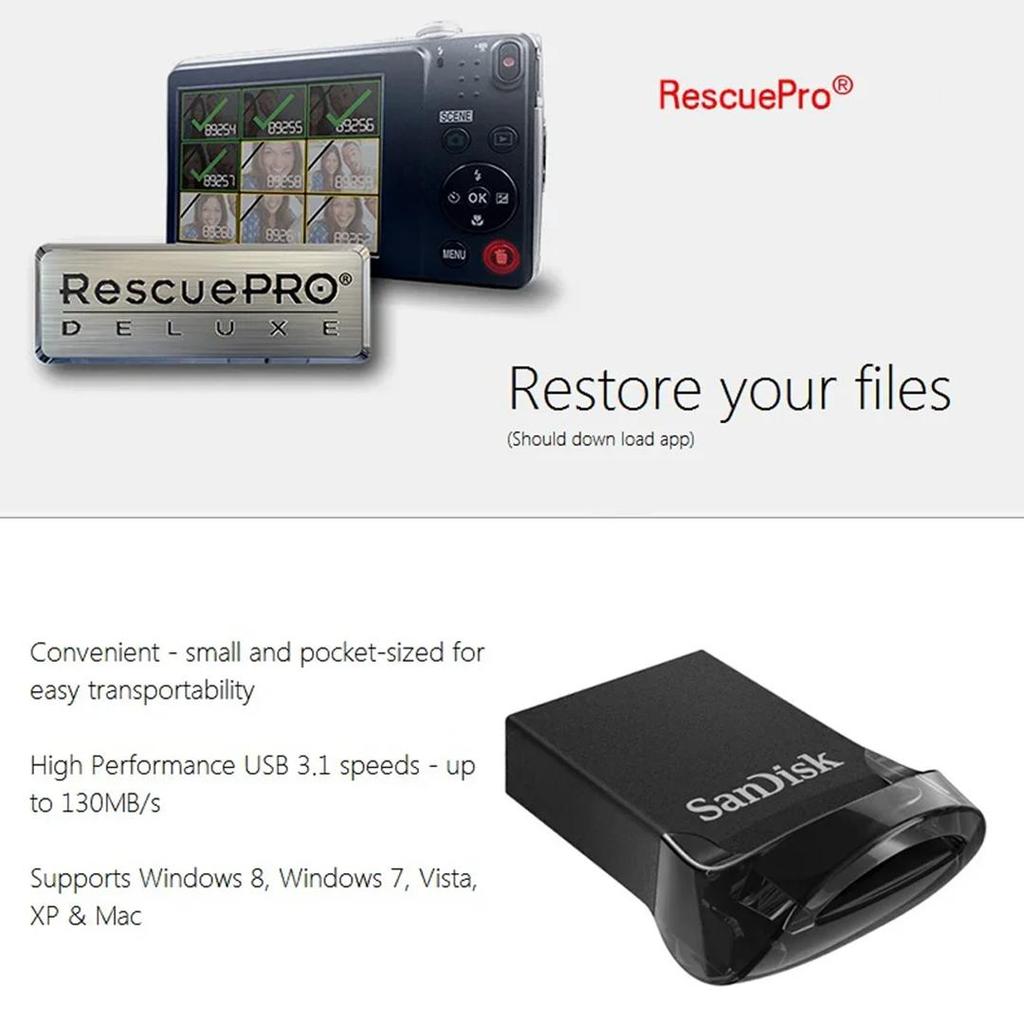 SanDisk 128GB USB 3.2 Gen 1 32GB 64GB 256GB 512GB 1TB Ultra Fit Flash Drive Mini USB-Sticks USB-Stick hohe Geschwindigkeit USB 3.1 USB-Stick für Computer U-Disk