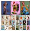 Iron Painting Elegant Pin Up Girl Retro Posters Tin Sign Metal Sign Decor Wall Women Portrait Bar Pub Club Man Cave Pictures