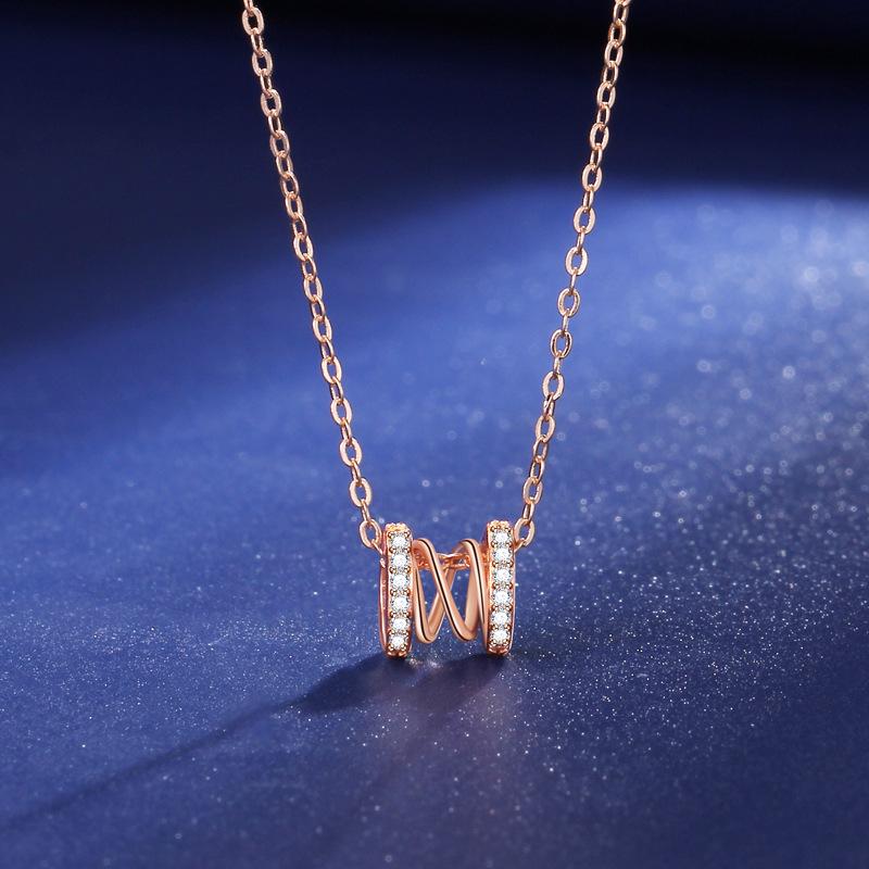 Elegant S-shaped Slim Waist Necklace for Women - S925 Sterling Silver Collarbone Chain with New Pendant S925 Silver розового золота