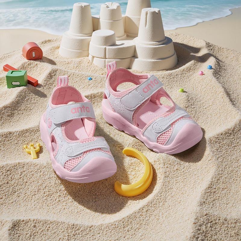 Anta Comfortable Trendy Versatile Velcro Hollow Beach Shoes Lightweight Shock Absorbing Breathable Quick Dry Anti-Kick Low-Top Walking Shoes A22520036