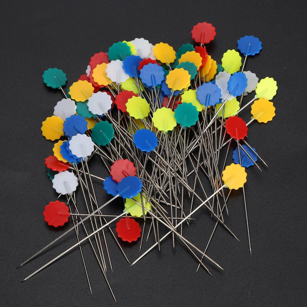 100pcs Flower Head Sewing Pins Flat Head Straight Quilting Pins for Sewing   Projects