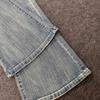 Spring Autumn Vintage Washed Micro Flared Jeans Women's Clothing High Waist Elasticity Making Them Look Slimmer Pants
