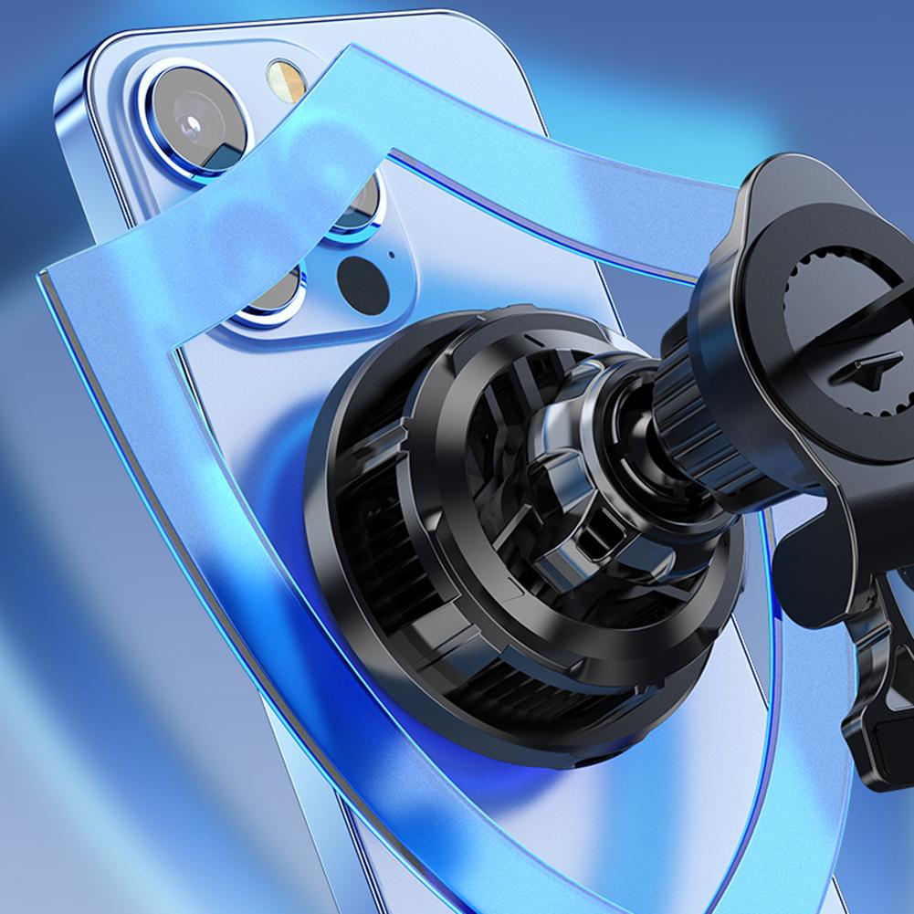 15W Magnetic Car Mount Charger 360° Rotation Wireless Charging Phone Cooling Car Charger for iPhone 16 15 14 13 Pro Max Mini