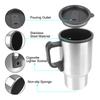 Camping Travel Kettle Water Coffee Milk Thermal Mug Stainless Steel Vehicle Heating Cup 12V 450ml Electric Heating Car Kettle