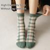 6 Pairs of Women's Autumn and Winter Cartoon Cute Flower Checkered Striped Sweet College Style Thick and Warm Looped Socks