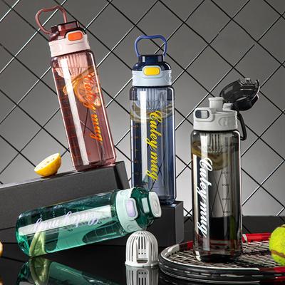 Wasserflaschen, 1000 ml, motivierende Sportflasche mit Zeitmarkierung, auslaufsicherer Becher, Fitness, BPA-frei, tragbares Trinkgeschirr