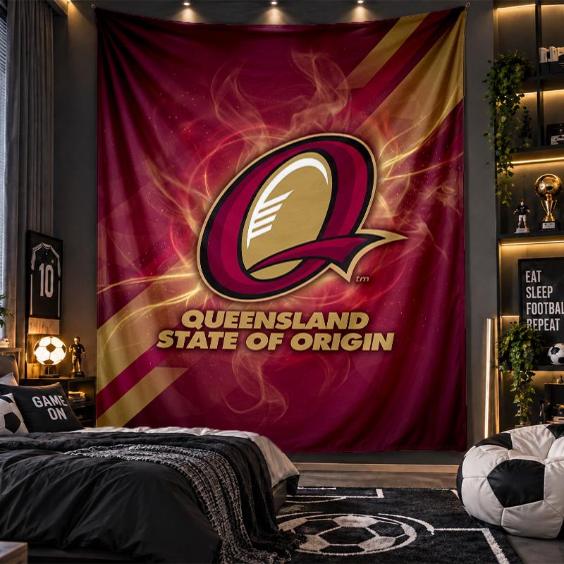 Tapiserie de agățat pe perete Pânză cu imprimeu Queensland Maroons pentru Sufragerie Dormitor Decor Acasă