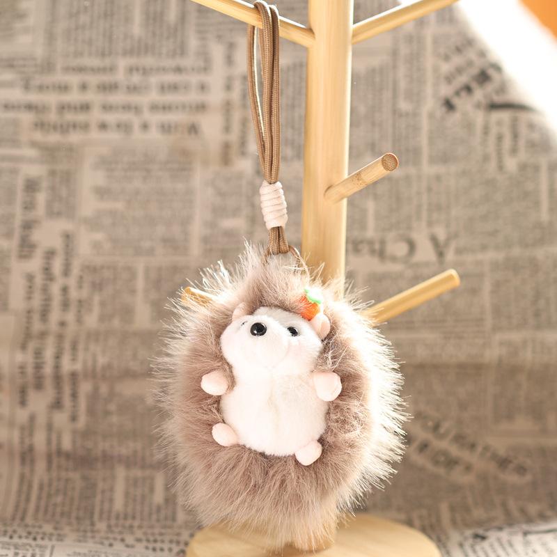 1 Stück Kawaii Niedlicher Tieranhänger Cartoon Igelpuppe Schlüsselanhänger Weiches Stofftier Plüschtier Heimdekoration Kindergeschenk Für Kinder