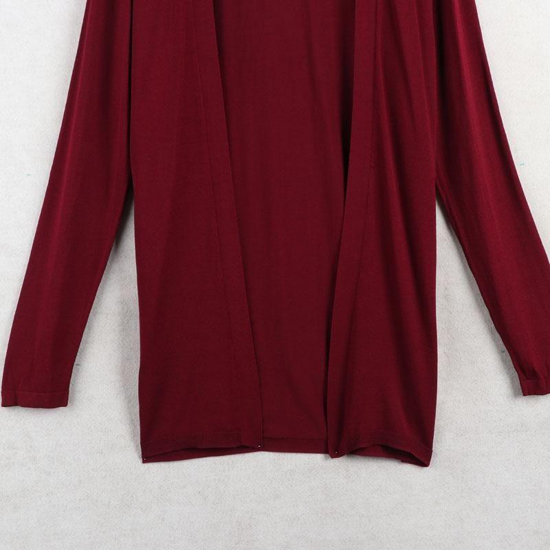 House Autumn New Arrival Export European and American Women's Clothing Mid Length Long Length Long Sleeves Knitwear Thin Cardigan Sweater Outwear