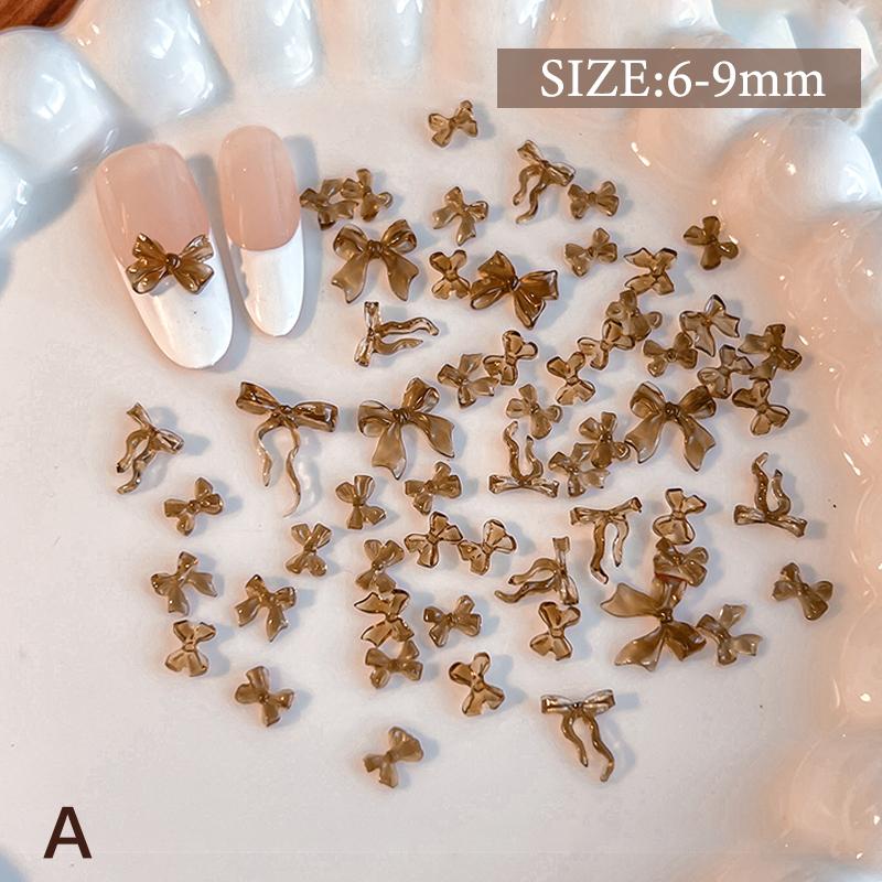 Разноцветные Мини Смоляные Банты Ленточки Декор для Ногтей Смешанные DIY Маникюр Стразы Аксессуары