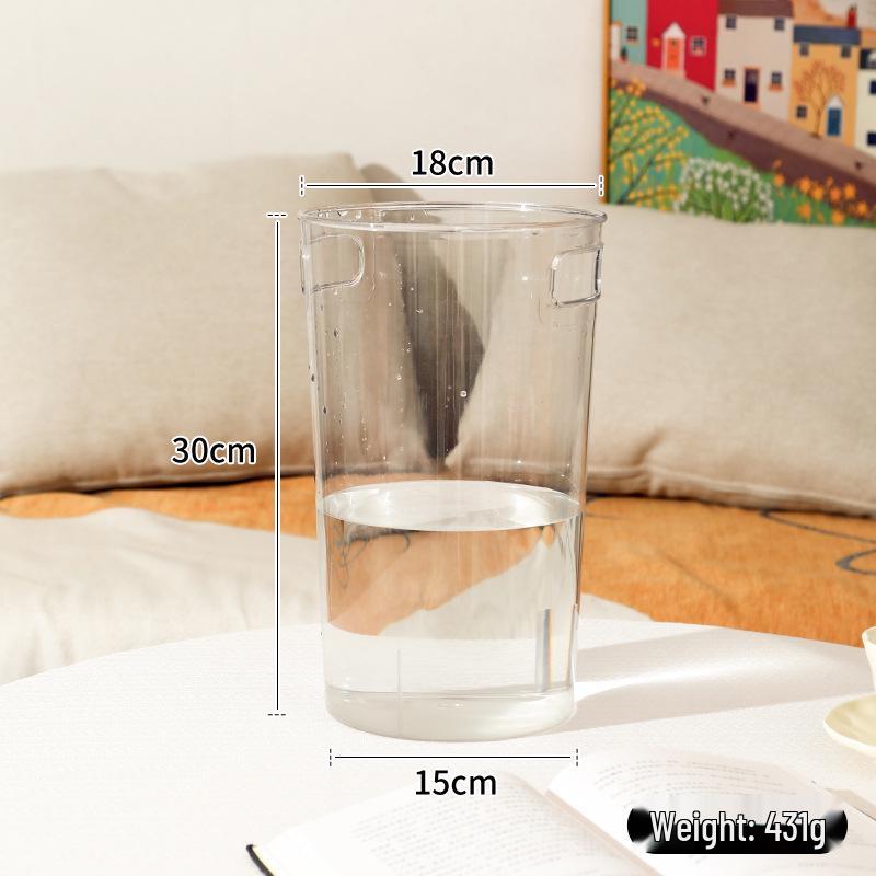 Blooming Flower Bucket Acrylic Vase for Fresh Flowers - Large French Design with Deep Water Capacity for Florists