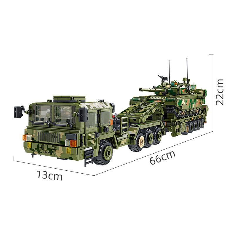 

Panlos Brick 688003 WW2 99A Tank Transportation Car Model Military Weapons Series DIY Toys Building Blocks Gift For Boys 2784Pcs
