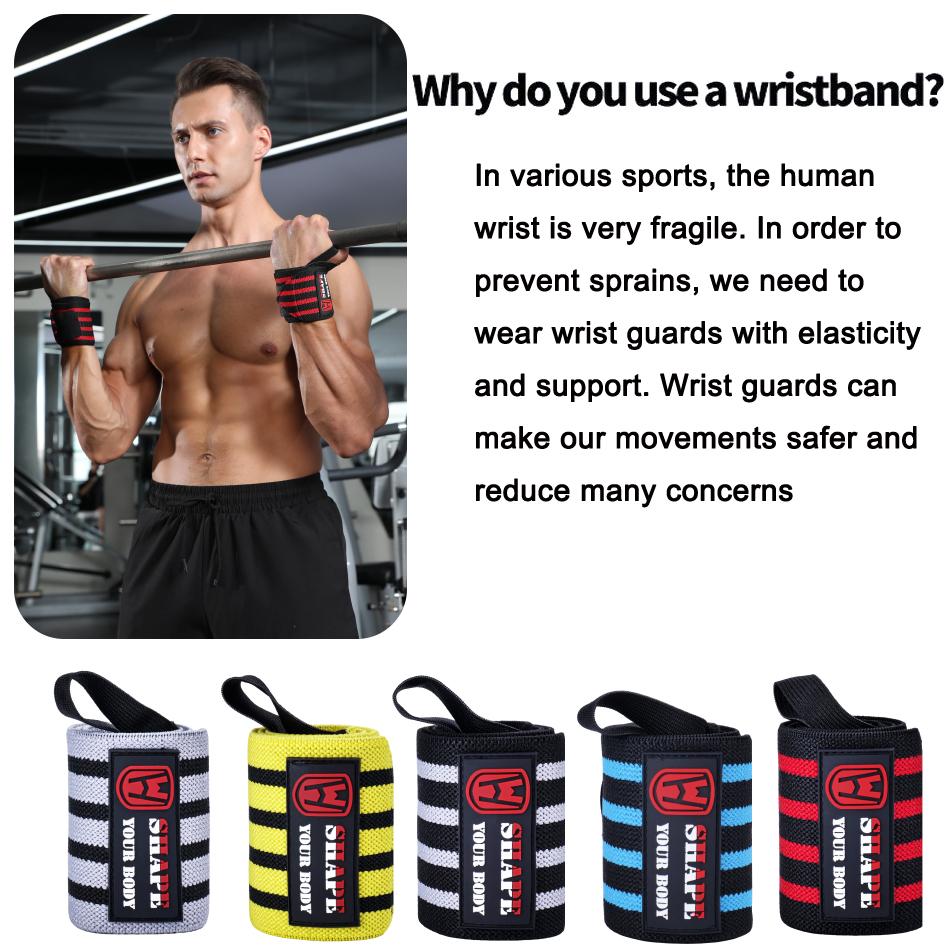 WOSWEIR-1 Pair Weightlifting Wristband Wrist Wraps Gym Fitness Straps Support Sports Equipment 1
