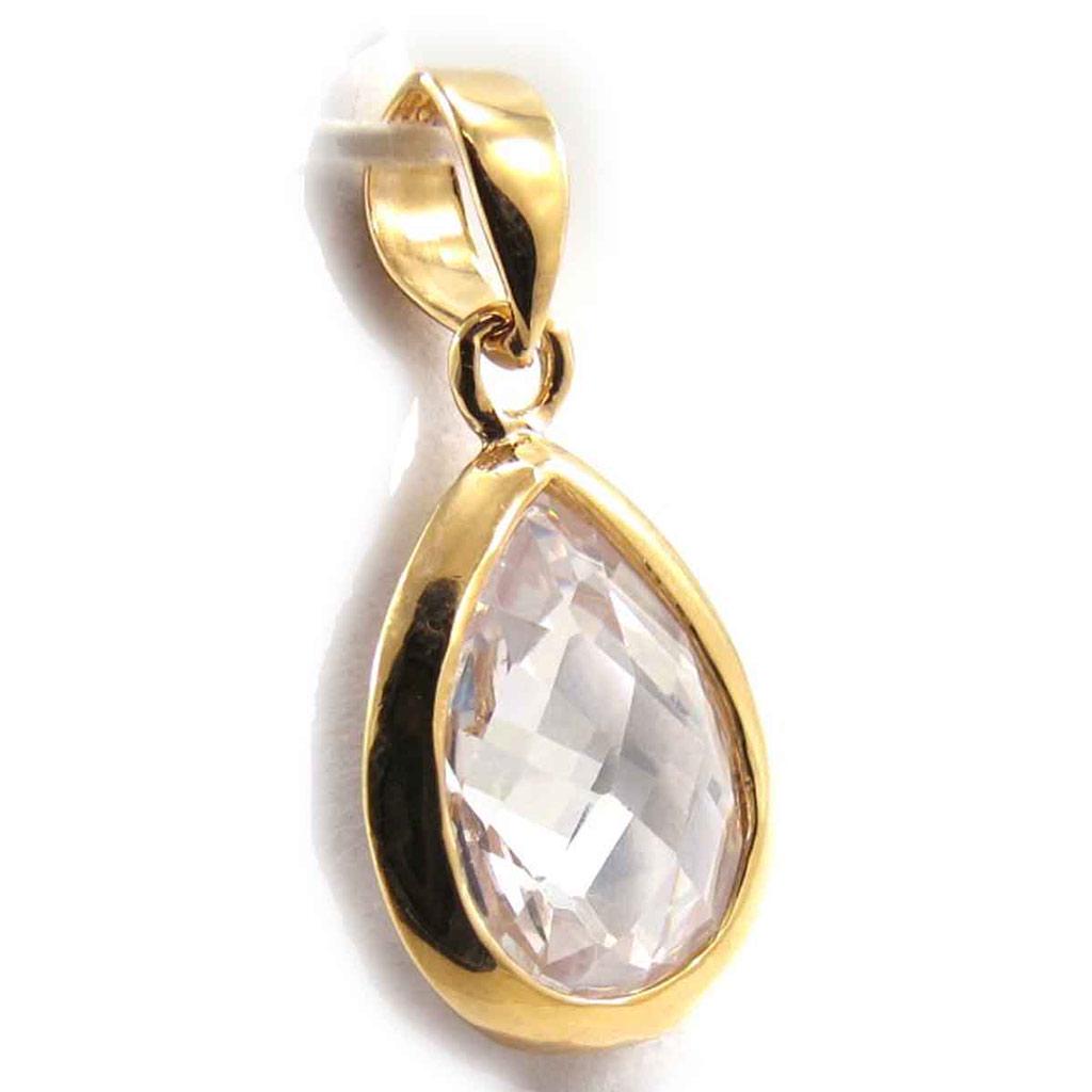 Les Trésors De Lily [E9185] - White Gold Plated 'Linda' Pendant