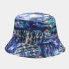 European and American new creative oil painting style double-sided bucket hat female tide travel shopping sun hat male leisure basin hat