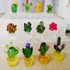 Cartoon Cactus Bonsai Decor Transparent Fleshy Resin Crafts Realistic Simulated Mini Cactus Home Decor