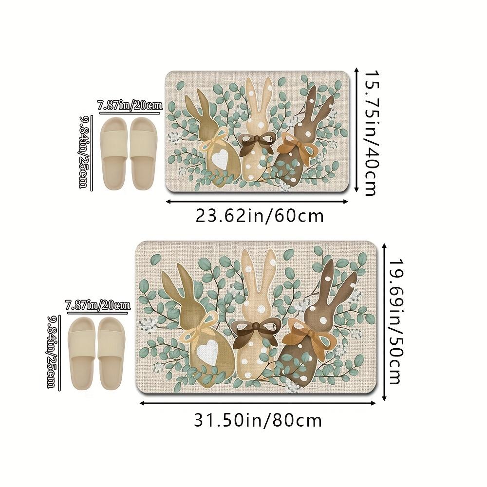 1Pcs Cute Rabbit  Print Waterproof Non-Slip Thick Cushioned Kitchen Mat Heavy Duty Comfort Standing Mat for Kitchen Bathroom