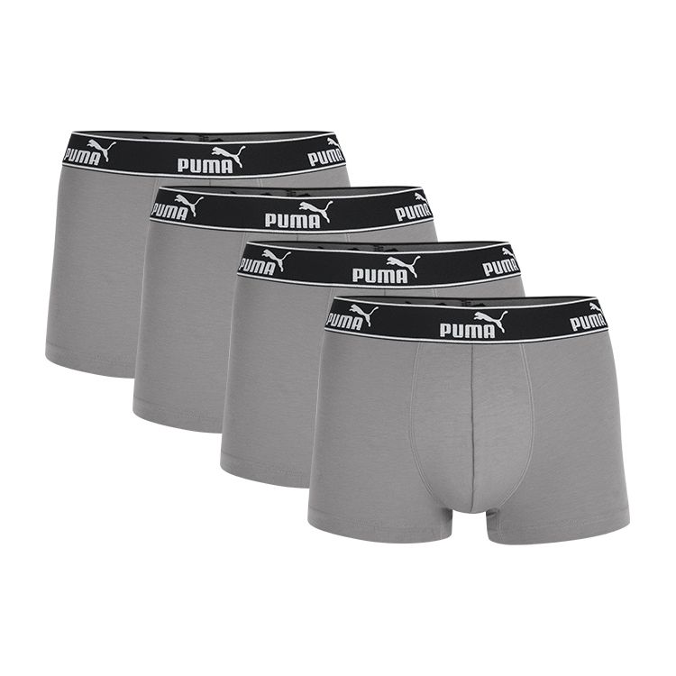 Puma Einfarbige Boxerbriefs für Sport und Freizeit mit Buchstabenlogo Herrenunterwäsche Hellgrau 591520002-400