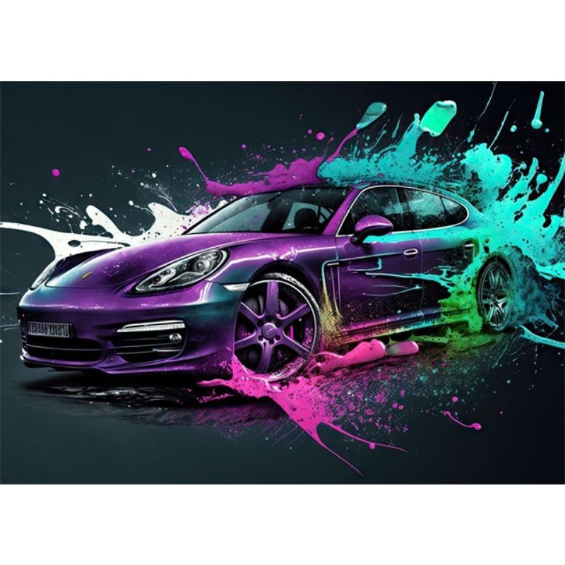 Abstract Colorful Art Vehicles Canvas Painting Cool Car Graffiti Posters and Prints Wall Art Pictures for Living Room Home Decor