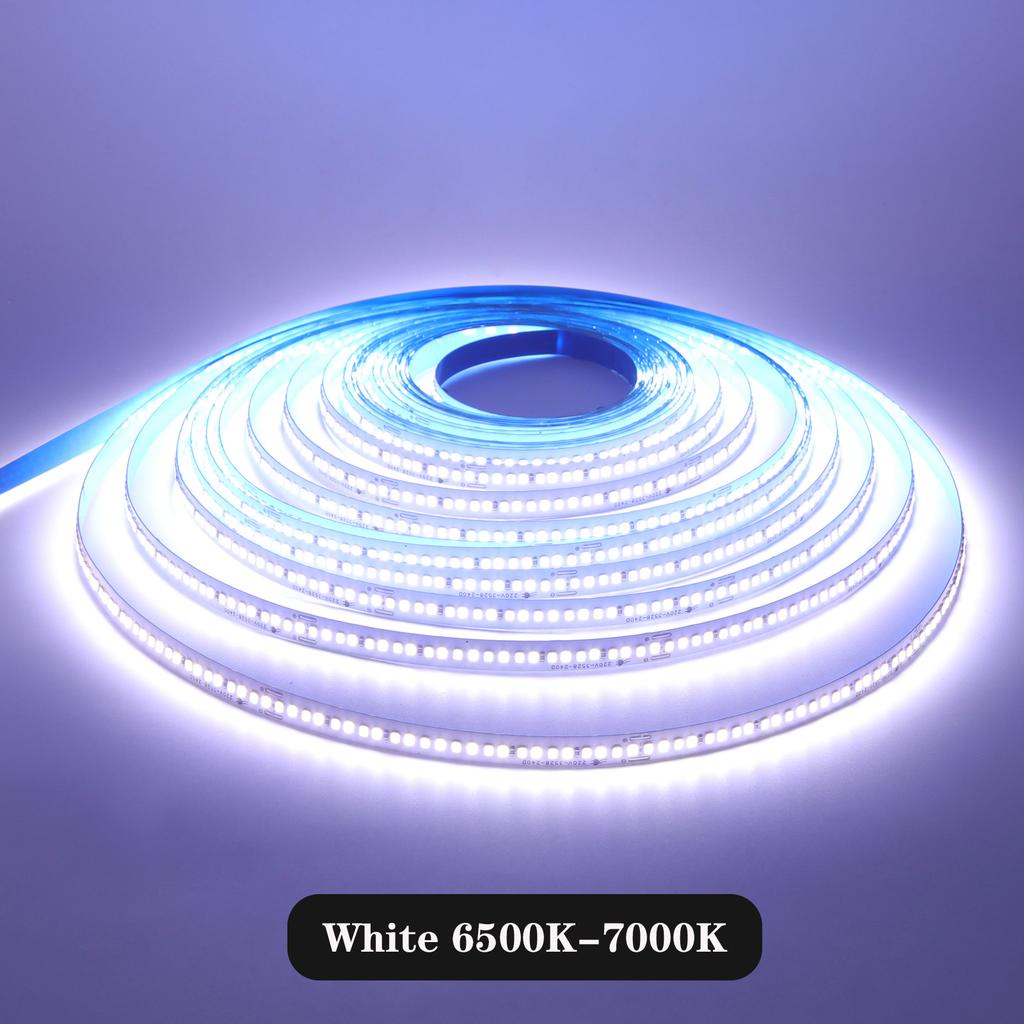 AC 110V 220V LED Şerit Işık Fişli 5M 10M 15M 20M/Rulo 3000K 4000K 6500K 240LED/M IP44 Esnek Yapışkan Bant Ev Dekorasyonu