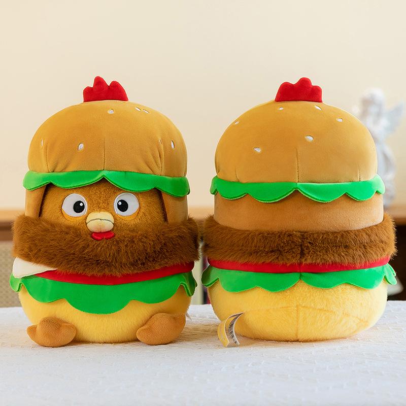 New Hamburger Chicken Plush Toy Cute Chick Doll Children's Bed To Accompany the Sleeping Doll To Give His Girlfriend a Birthday Gift
