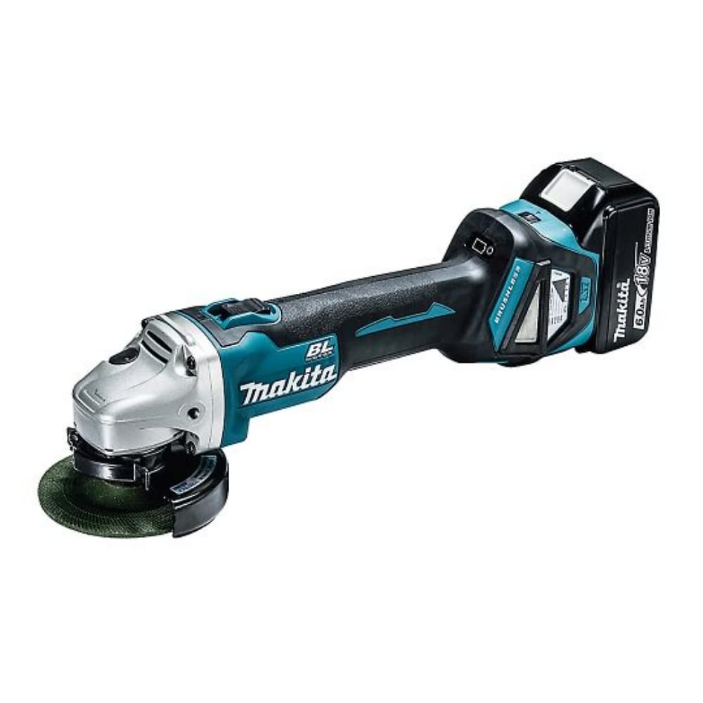 

Makita 100mm rechargeable disc grinder 18V6Ah with 2 and case GA412DRGX batteries, charger,