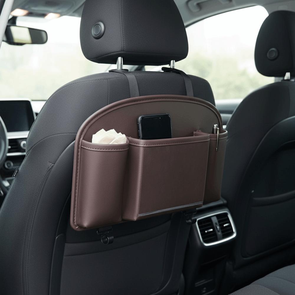 Leather Material Car Back Seat Organizer Car Storage Organizer  Road Trip Essentials