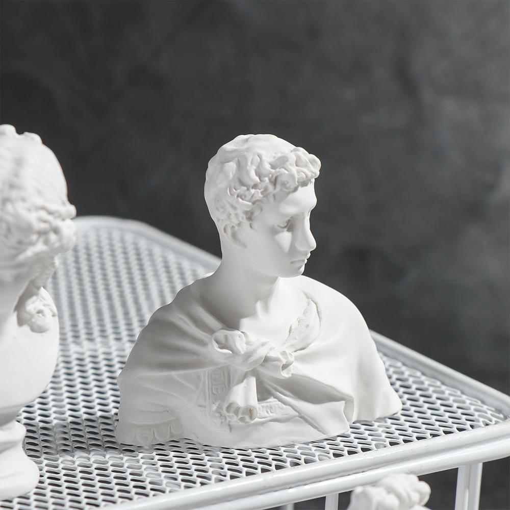 Nordic Style Miniature Plaster Bust Statue Greek Mythology Figurine Famous Sculpture Desktop Ornament Home Decor Drawing Practic