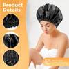 Satin Bonnet Nightcap Sleeping Silky Cap Double Layer Adjustable Buckle Sleep Hair Care Bonnet Women Round Shower Bathing Hat