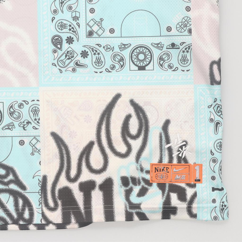 Nike SS23 Basketball Series DNA CHBL Full Print V-Neck Quick-Dry Sleeveless Jersey Men Tops Pink Blue HF6141-418