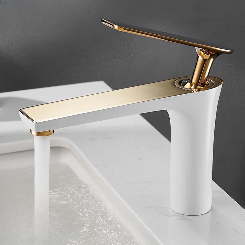 

Смеситель для ванной комнаты под столешницей, брызгозащищенный смеситель Nordic Light, роскошный над раковиной, полностью медный смеситель для холодной воды, шкаф для ванной комнаты