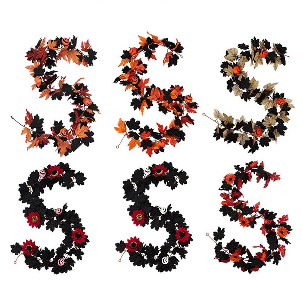 Silk Halloween Leaf Vines Realistic Artificial Hanging Vine Garland  Table Decoration