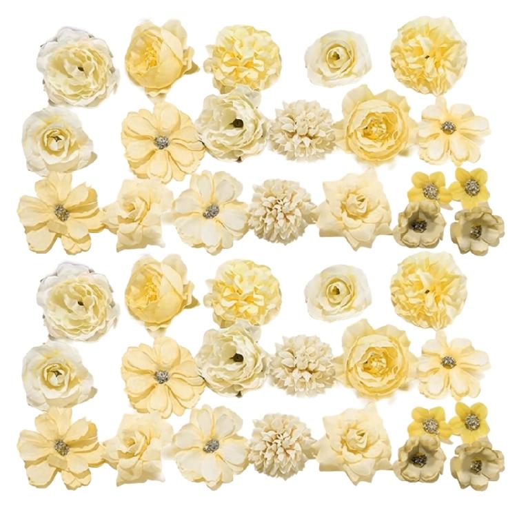 Set of 40 Artificial Flower for Wedding Bouquets Photography Props Florals Roses Peonies Dahlias Table Centerpieces