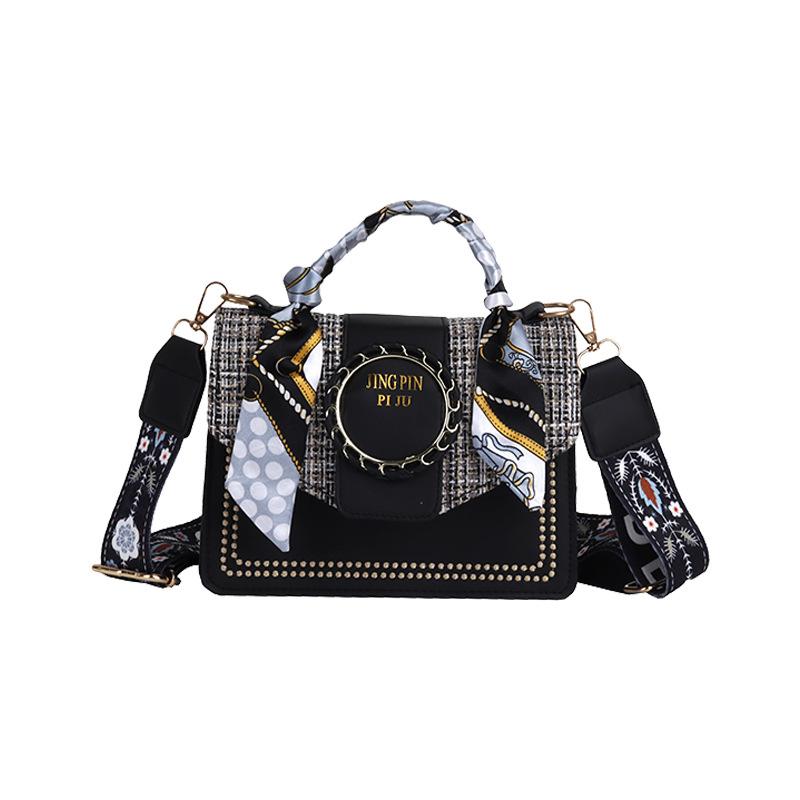 Small Bag Women's Bag 2025 New Trendy Versatile Broadband Messenger Bag Autumn Fashion Silk Scarf Portable Small Square Bag