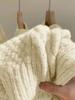 Japanese Retro Korean Off White Fried Dough Twists Sweater Women Thickened Outer Loose Lazy Style Thin Wool Knitting Top Female
