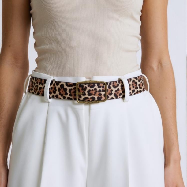 Unique Pattern Belt Stylish Leopards Velvet Waist Belt Jeans Decorative Belt Enhances Styles for Everyday Wear