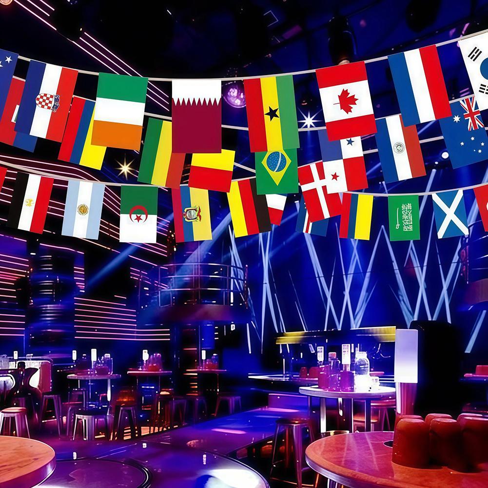 2026 FIFA World Cup Flags Bunting Extra Large 48 Countries Flag Banner for Bar Party Fans Sports Club Home Wall Decor