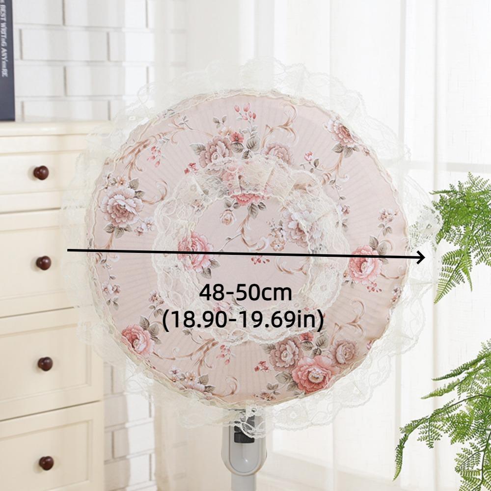 All-inclusive Fan Dust Cover Round Floral Floor Fan Covers Protective Dust Cover Bedroom