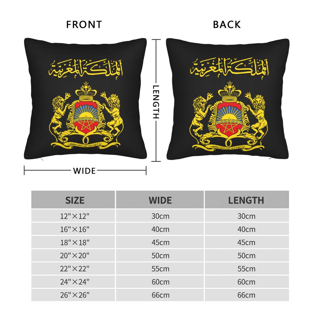 Kingdom of MOROCCO Square Pillow Case Moroccan Flag Cushion Cover Custom Zippered Decor Pillowcover for Living Room 18