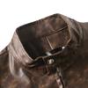 2024 Men Leather Jacket Autumn Winter Business Gentleman Warm Zipper Cardigan Pocket PU Leather Jacket Stand Collar Slim Coat