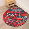 Fire Truck Printed Round Rug Carpet Chair Rug Area Rug Entryway Doormats,for Office Chair Living Room Bedroom Kitchen Room.