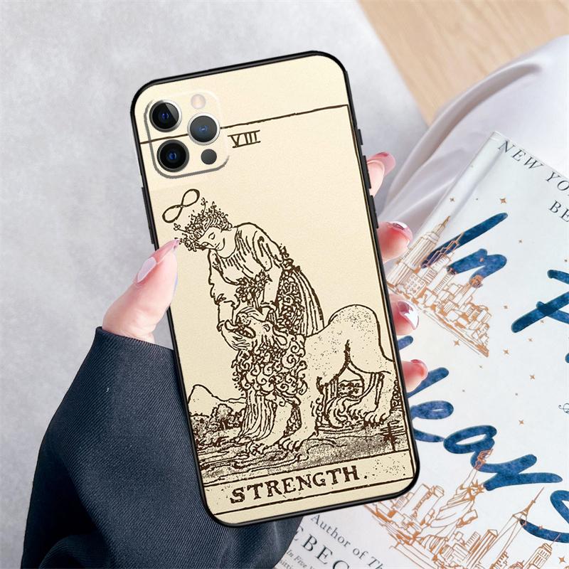 Tarot Card Astrology Sun Moon Lover Phone Case For iPhone 16 Pro Max 11 12 13 Mini 14 15 Pro Max XR 15 16 Plus 16e Cover Coque