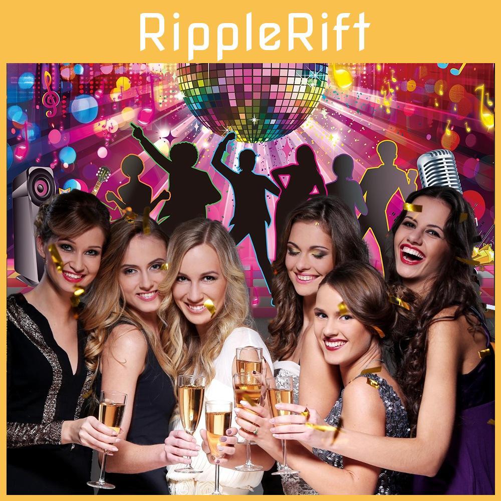 Retro Themed Disco Birthday Party And Dance Hall Decoration Background Banner