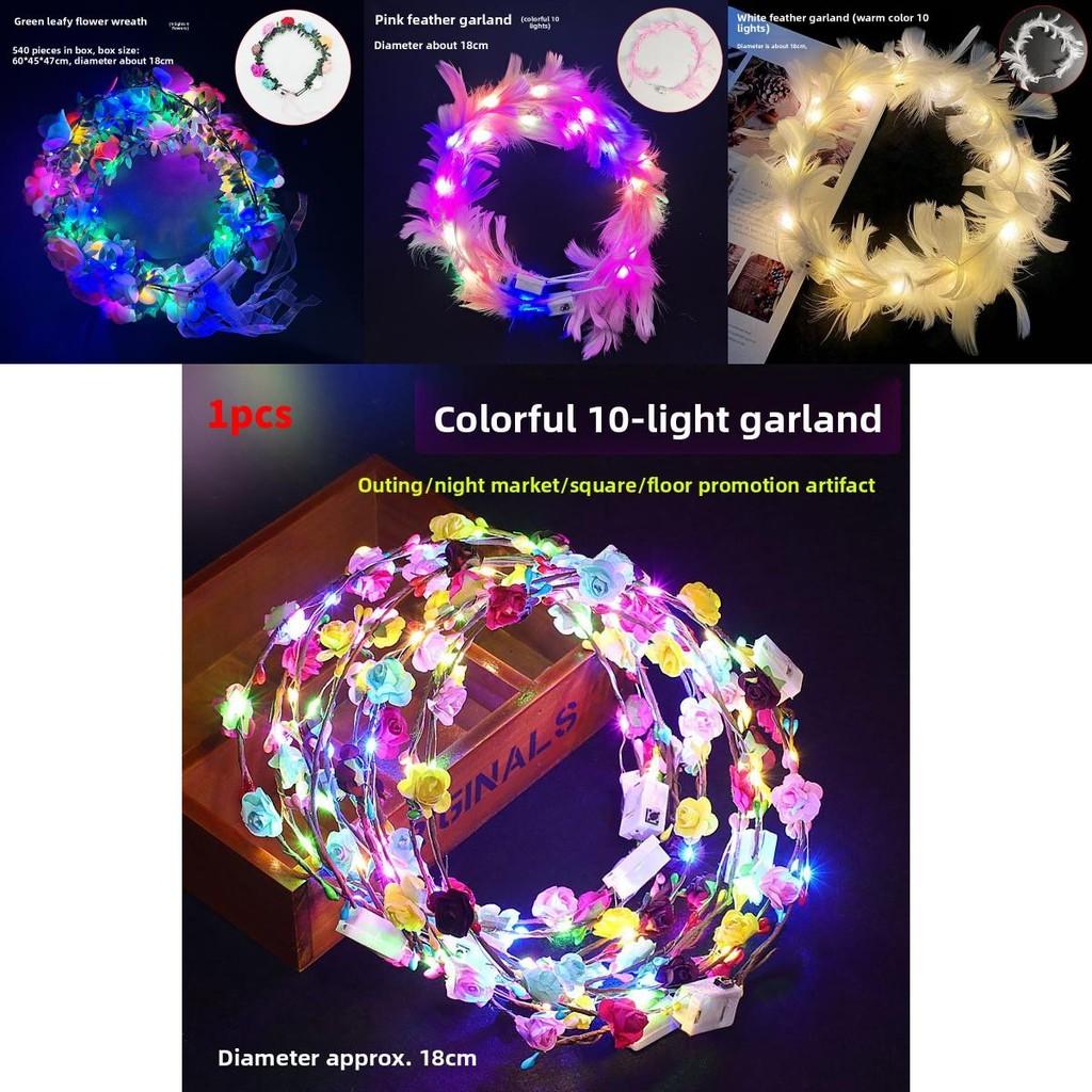 Led Light Flower Hair Accessory For Brides And Party Decorations Suitable For All Ages