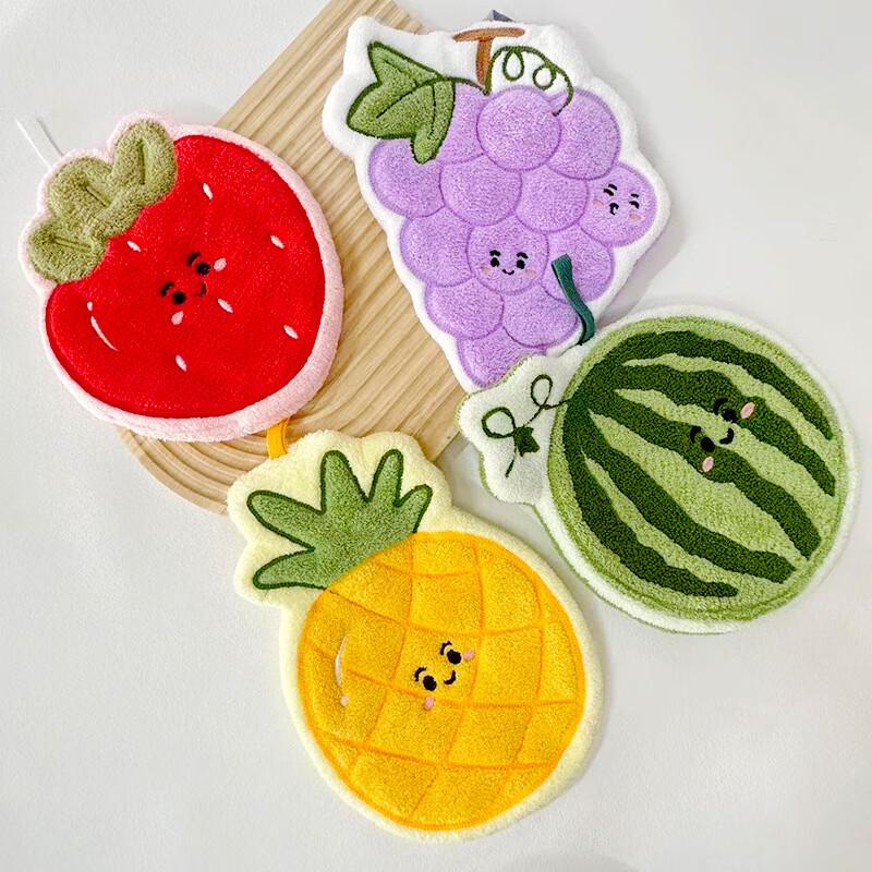 Kreskówkowy Owoce Wiszący Ręcznik do Rąk Chłonny Zestaw 2 szt.