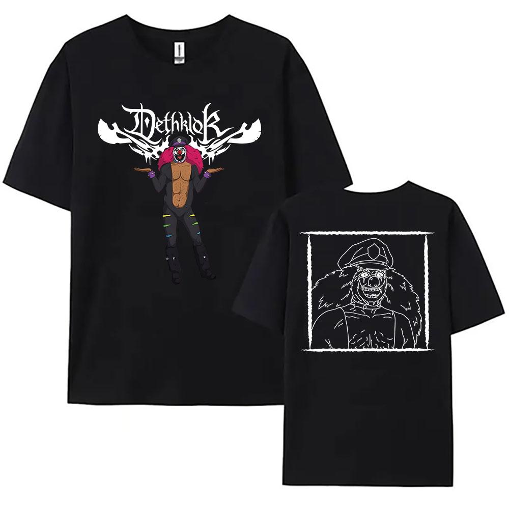 

DETHKLOK DR.R MASHUP TEE Cotton Short Sleeve Loose T-shirt Streetwear Unisex Fashion Hip Hop T Shirt Print Tops XS