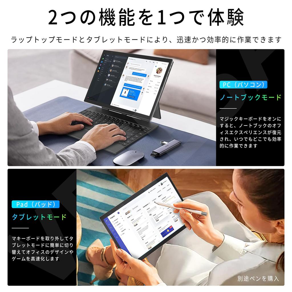 VETESA Tablet PC Touch Panel LCD 12th Generation N95 Web Camera Microphone miniHDMI 5G WIFI Keyboard Laptop Office Windows11 Pro 16GB SSD 512GB 2-in-1