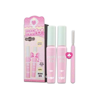 [Princess Edition] Curl Fix Mascara 1+1 Set (+ Pink Tweezers) 03 Gray Brown